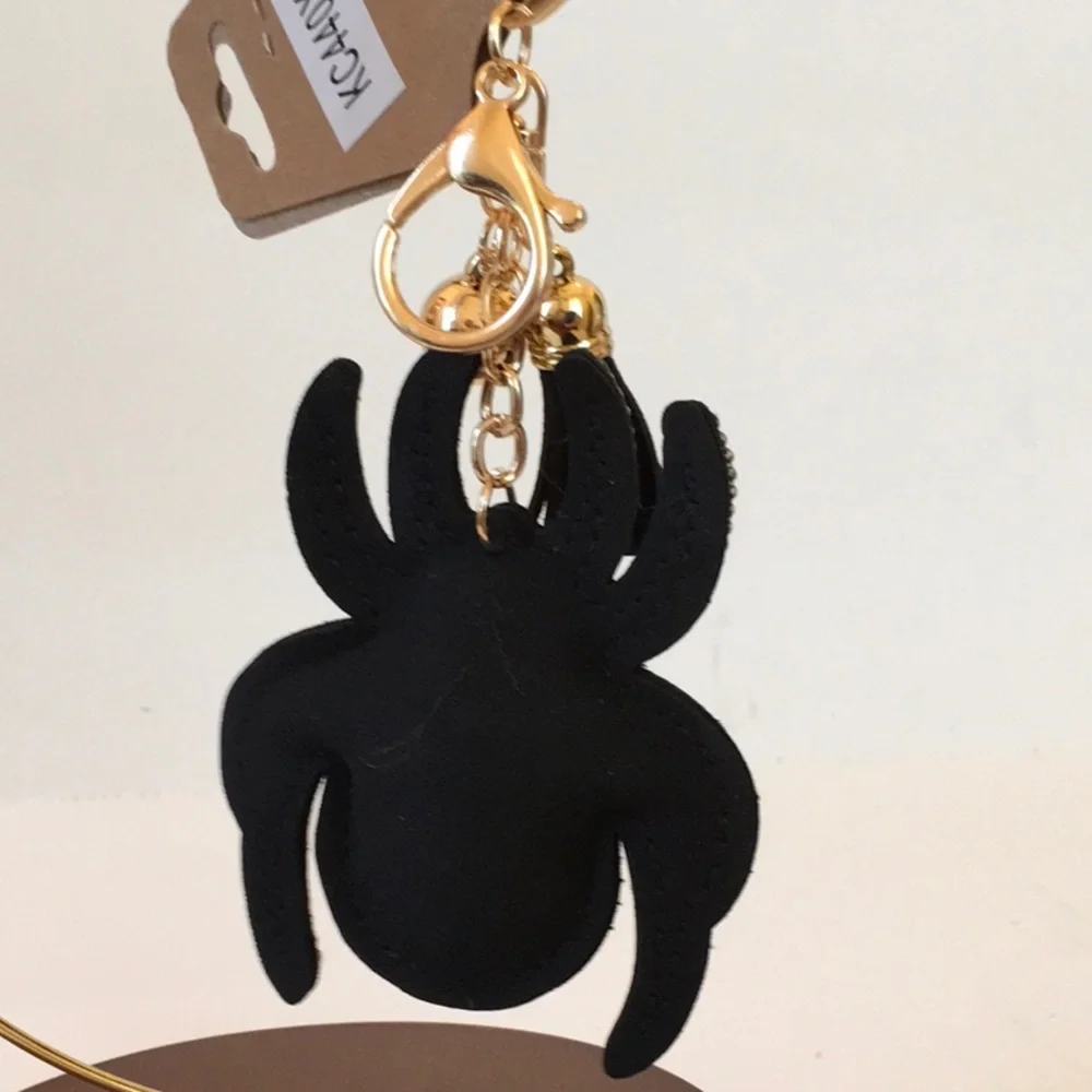 Halloween! Rhinestone Spider Keychain And Clip NWT